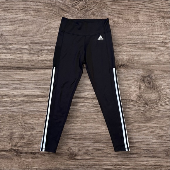 Adidas Activewear Pull On Mid Rise Black Aeroready Leggings Women’s Size Medium - Picture 1 of 7